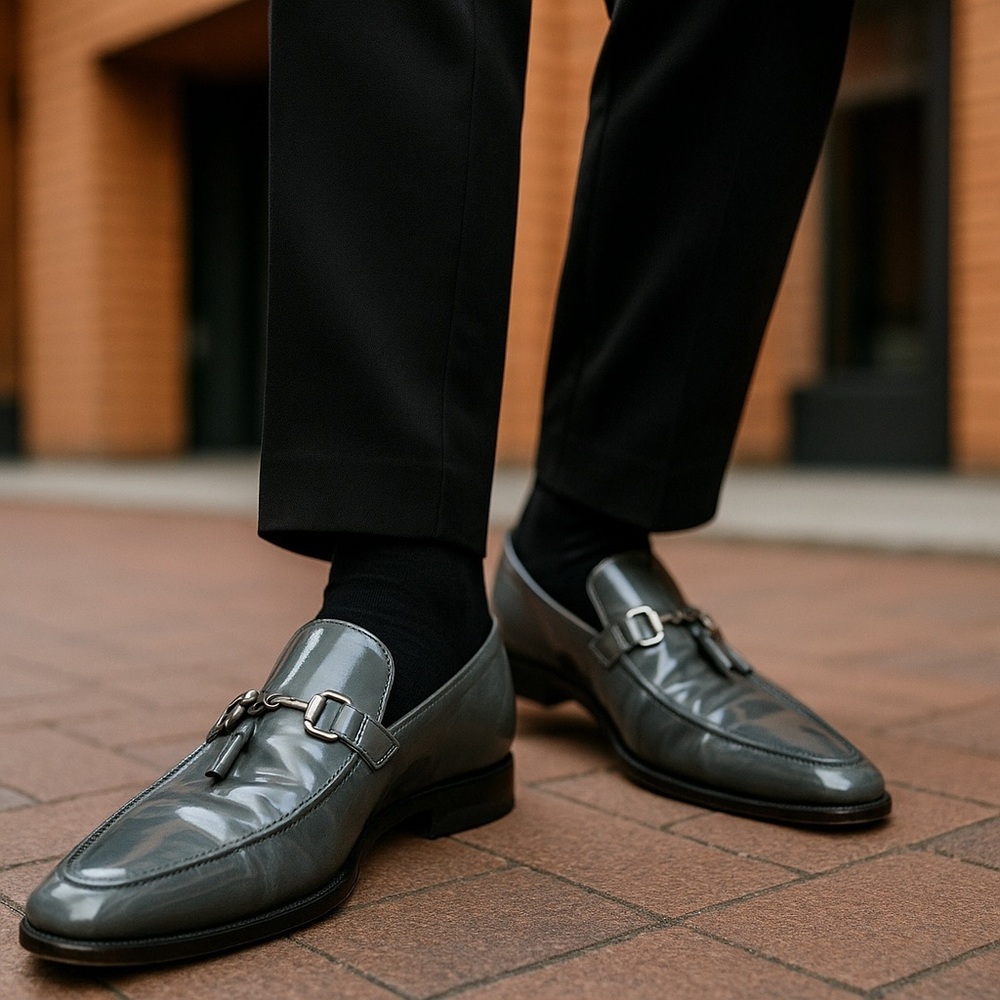 Dolce & Gabbana Green Patent Leather Slip On Pointed Toe Loafers Size US 9